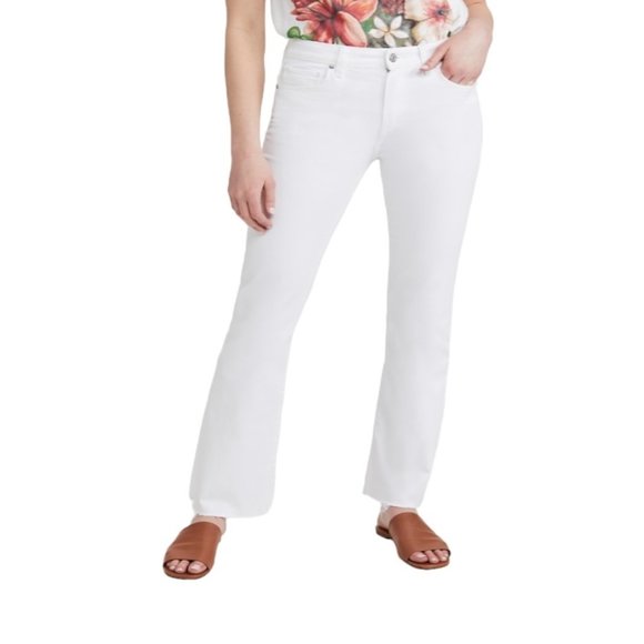 PAIGE High Rise flared Laurel Canyon Jeans in Crisp White Size 27 - Picture 3 of 9